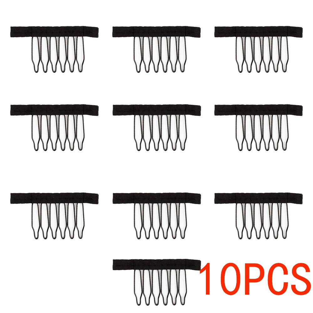 50/20/10 шт. Зажимы для париков и набор расчесок для крепления париков и изготовления шапочек для париков Металлические зубы и ткань Расчески для париков с 6 зубцами для изготовления париков