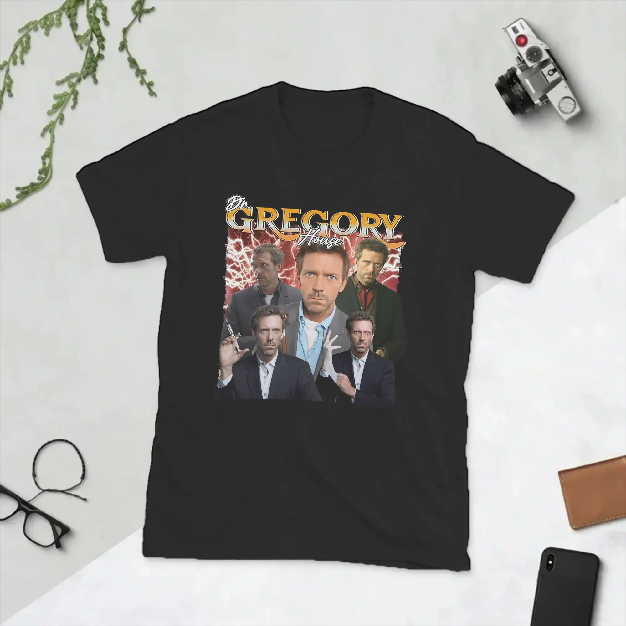 Dr Gregory House MD Men T Shirt  Vintage Tee Shirt Short Sleeve Crew Neck T-Shirts Cotton Party Clothing