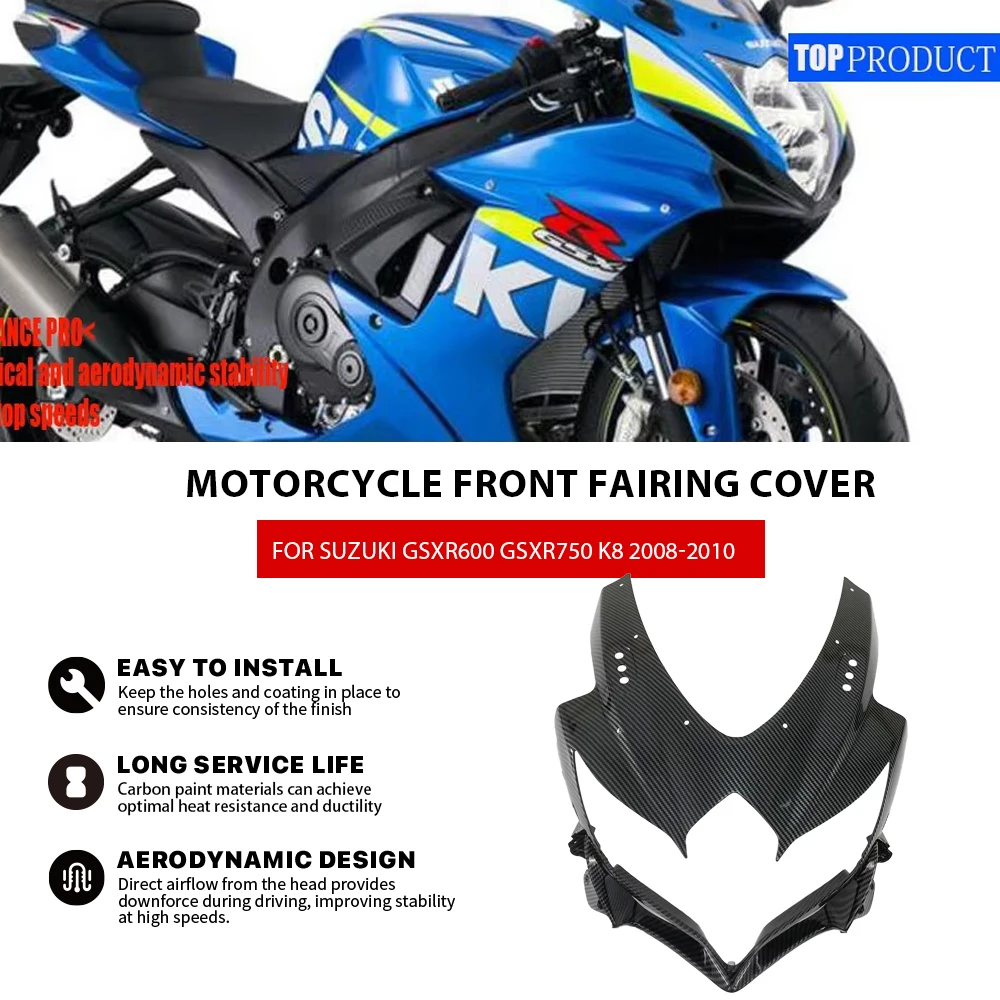 

Верхняя передняя крышка обтекателя мотоцикла, капот из АБС-пластика для Suzuki GSXR600 GSXR750 K8 GSXR 2008 2009 2010 GSX-R 600 GSX-R600 750