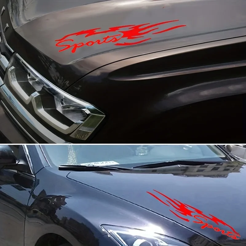 2 шт. стильная наклейка с спортивным логотипом Red Flame-наклейка в спортивном стиле для внешнего декора автомобиля и мотоцикла