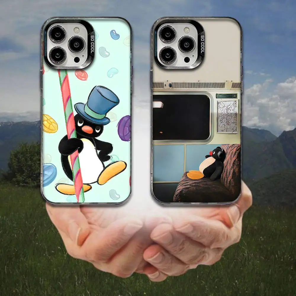 

Pingu Pinguin Phone Case For iPhone 17,16,15,14,13,12,11,8,7,Pro,Max,Plus,Mini,XS,SE Anti Fall Black Matte Hard