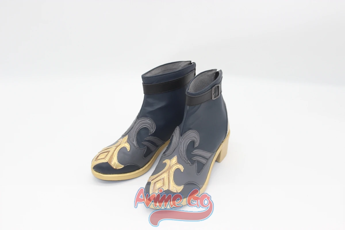 Game Genshin Impact Neuvillette Cosplay Shoes Ankle Boots for Men C08576