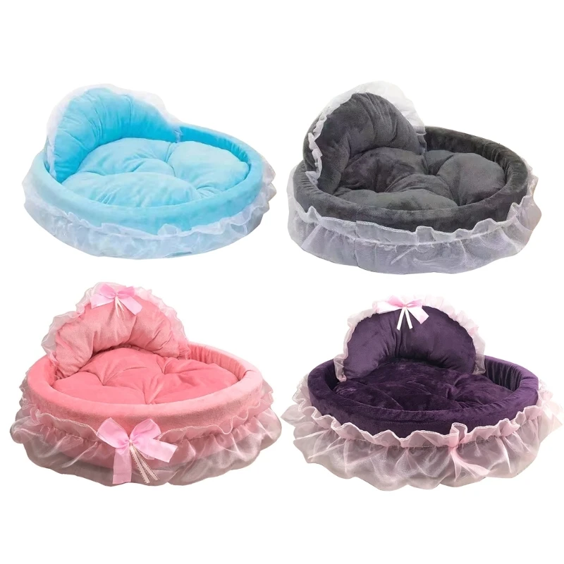 Ruffled Pet Princess Bed Kitten Puppy Wedding Gift for Pet Detachable Cushion Drop shipping