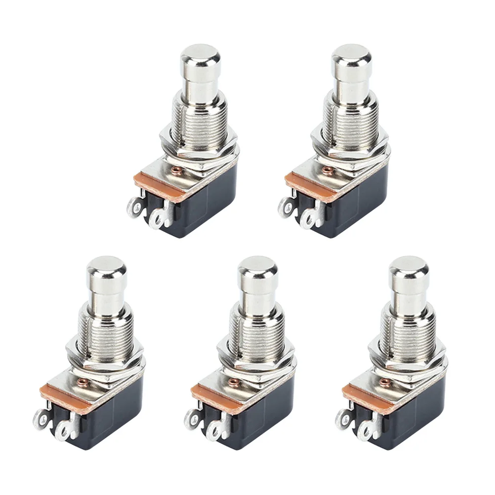 

5pcs Metal Electric Guitar Effects Pedal Buttons 2 Pin Stomp Foot Switch Push Button