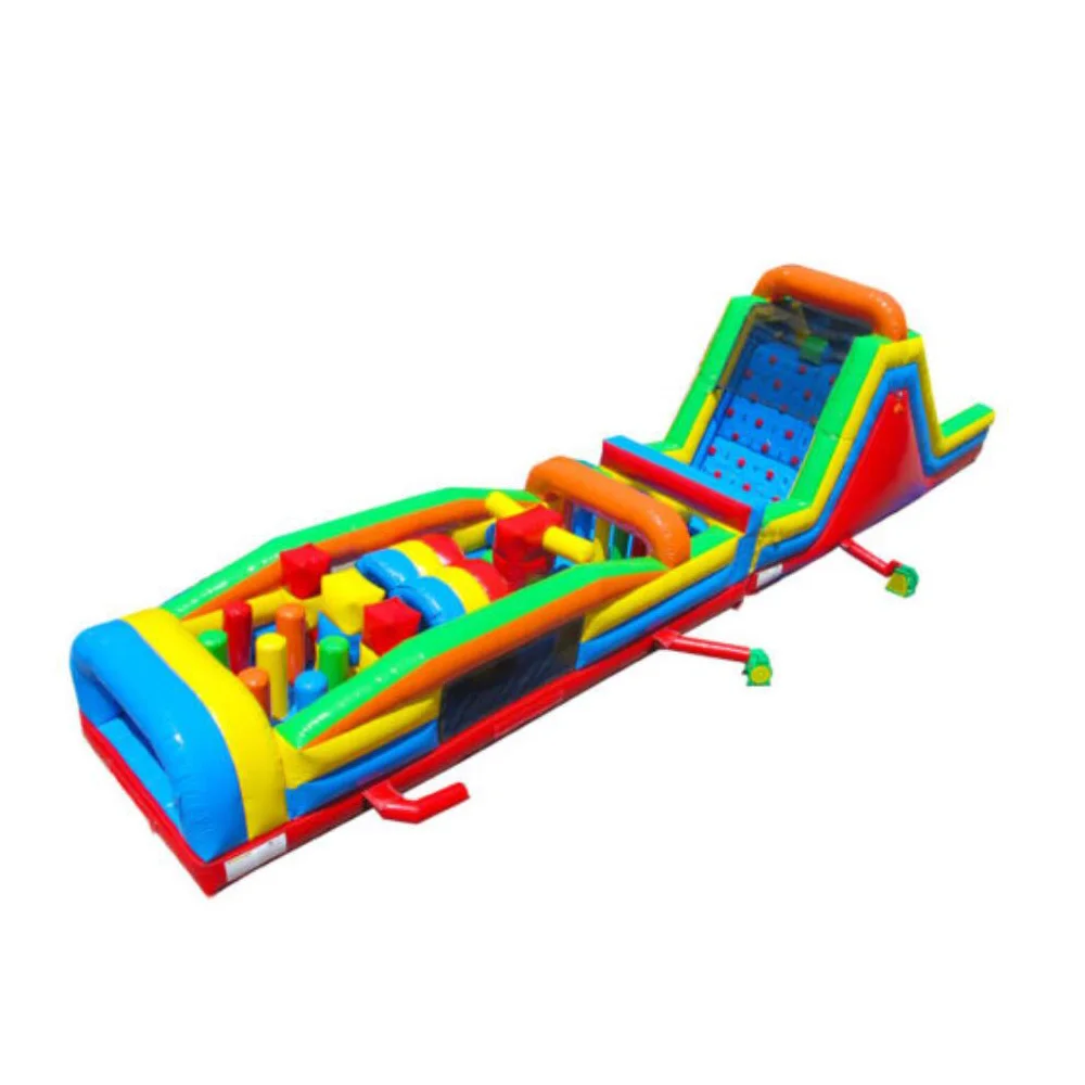 

Pop Design PVC High Quality Inflatable Obstacle Course Combo With Inflatable Slide Inflatable Bounce Jumping Sport Game