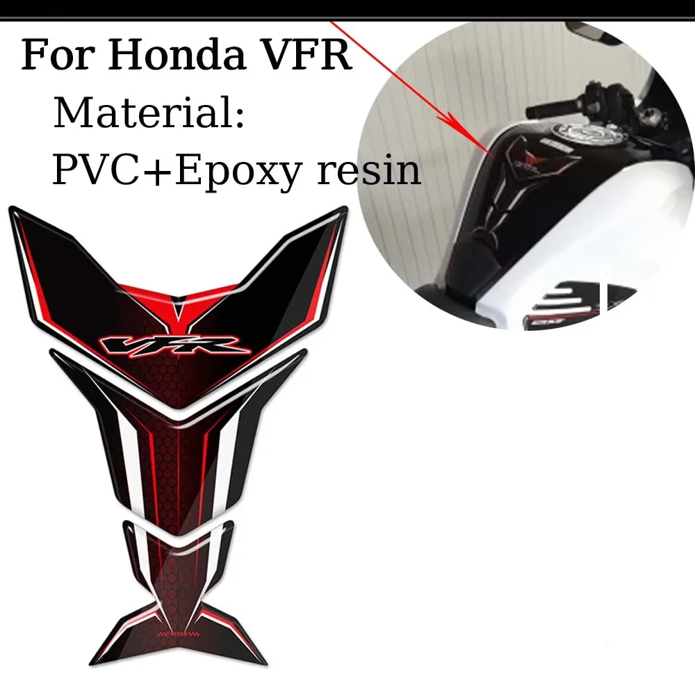 Pour Honda VFR 400 600 700 750 800 1200 X F VFR800 moto réservoir Pad gaz carburant huile Kit genou os de poisson protecteur autocollants décalcomanies