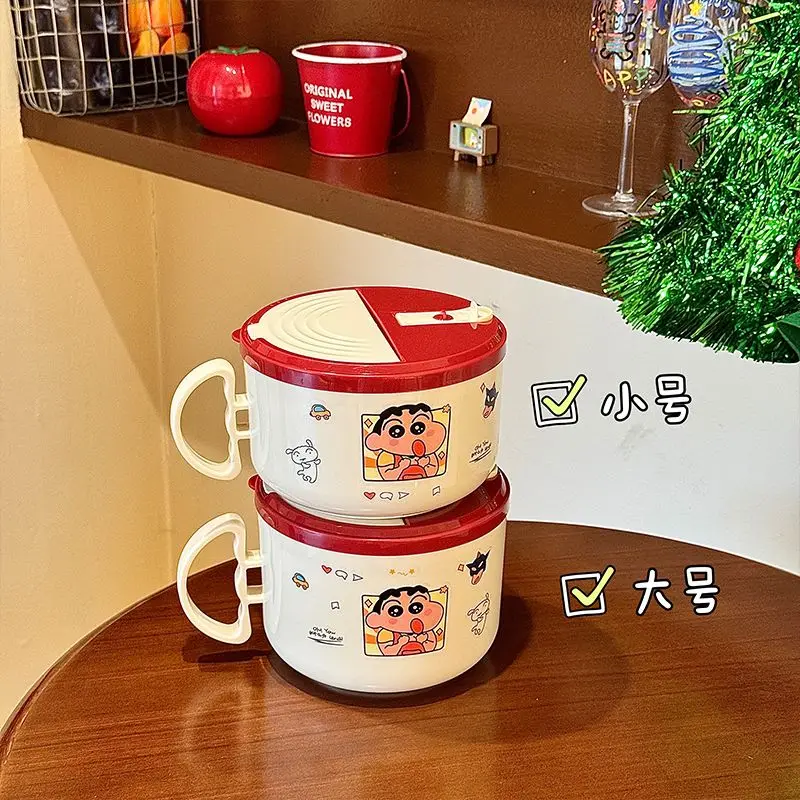 Crayon Shin-chan Cartoon Instant Noodle Bowl Kawaii Student Home Portable Soup Bowl Tableware Animation Peripheral Wholesale view 5