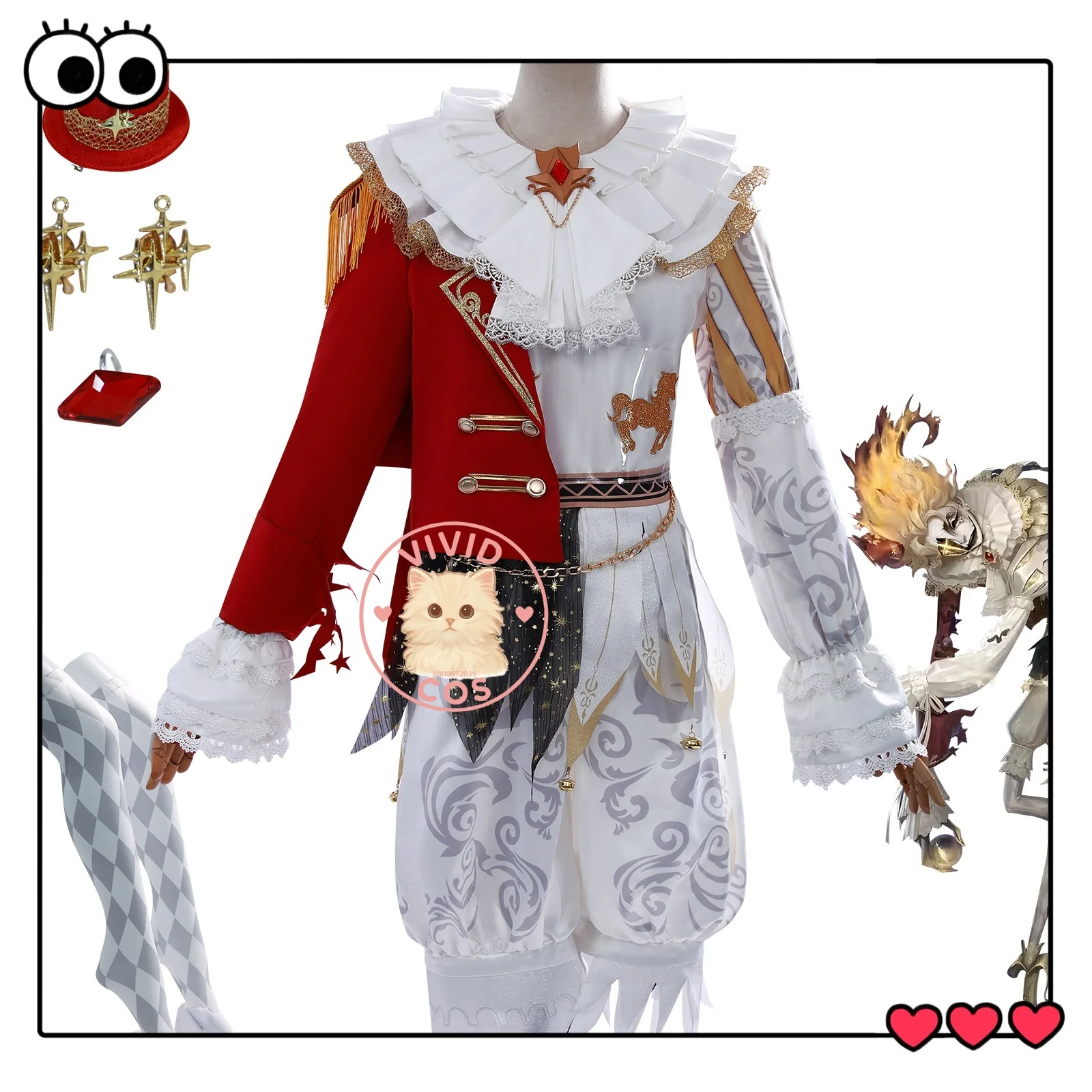 Disfraz de Cosplay de Identity V, rey de las estrellas ruidosas, comerciante, payaso llorando, Annie Lester, traje completo bidimensional para hombre