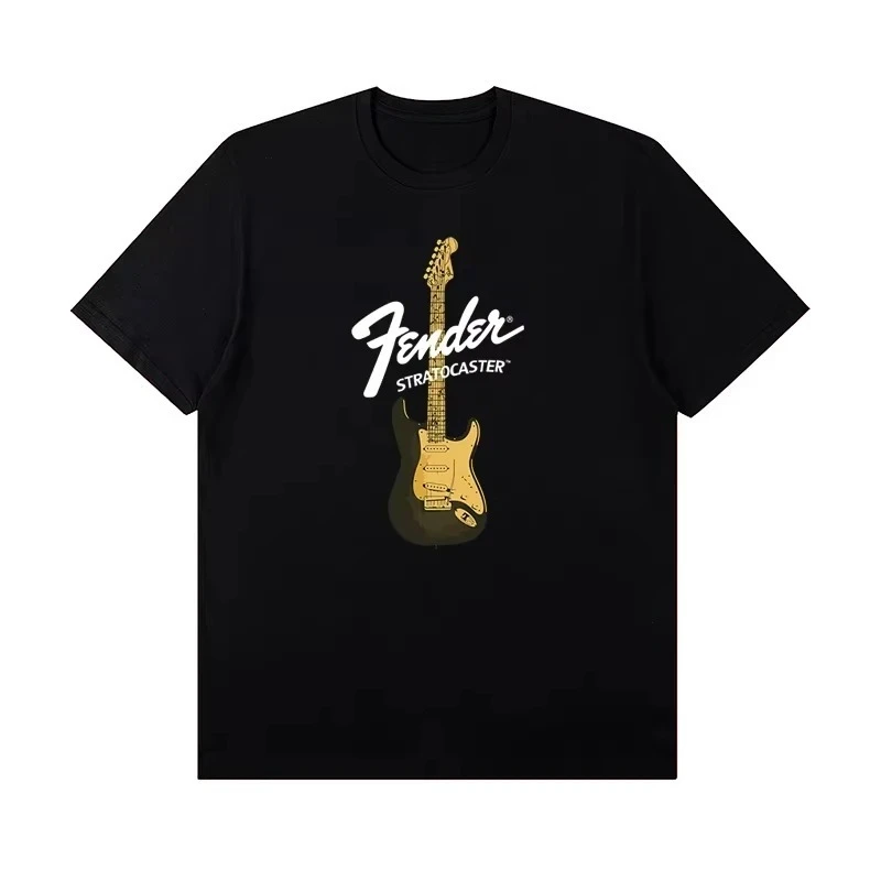 2026 Sommer Neu Fender Jimi Hendrix Fender E-Gitarre Bedrucktes Muster T-Shirt Herren Kurzarm T-Shirt – Detail 6