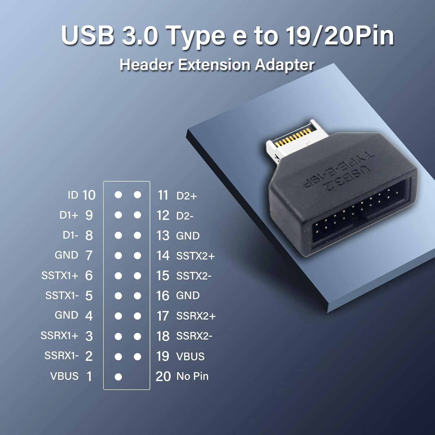 Motherboard Front Panel USB Type-E to 19/20Pin Header Extension Adapter Converter 5Gbps Data Transfer Plug & Play for Desktop PC - Image 4