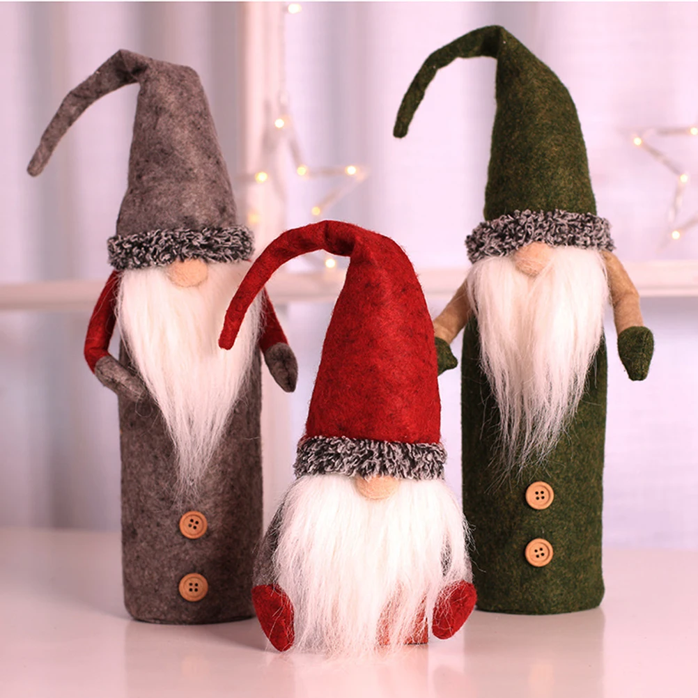 

Christmas Wine Bottle Cover Green Decorative Tableware Holiday Decoration Xmas Wine Cover Party Tableware