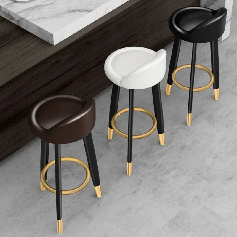 Taburetes de Bar de oficina en la espalda, taburetes nórdicos para cocina, Barbero de moda, diseño de acento, silla moderna para juegos, dormitorio,