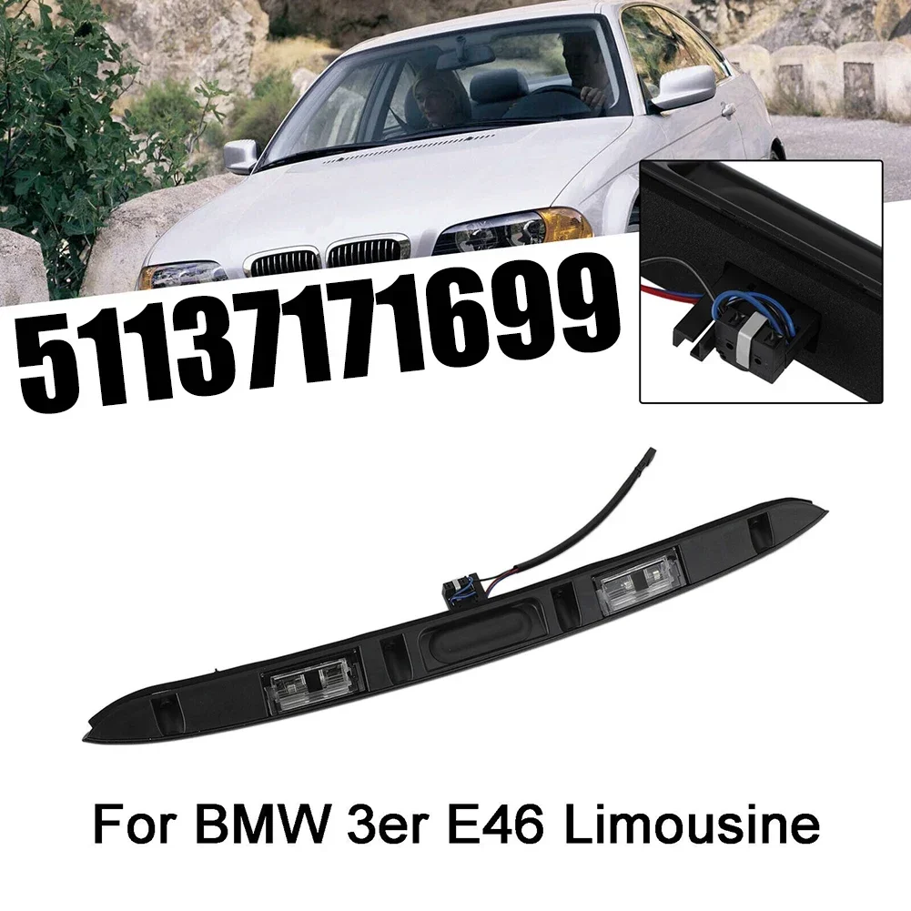 Car Trunk Lid Grip W/Key Button License Plate-Light For BMW E46 325i 51137171699 Plastic Auto Accessories Tools