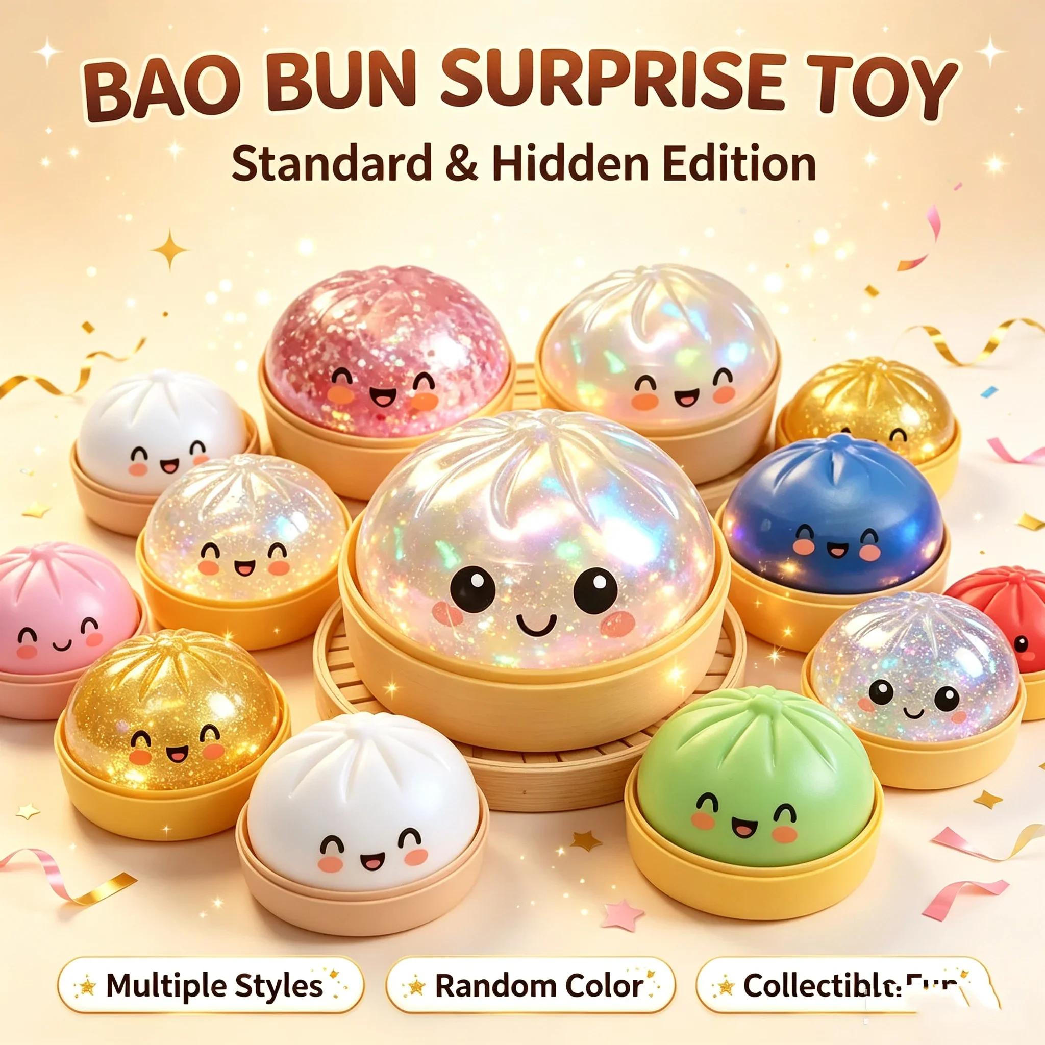 Viral Dumpling Squishy ULTRA RARE Gold Glitter Hidden Edition Dumpling Squishies Squishy Dumpling Slow Rise Stress Relief Soft.