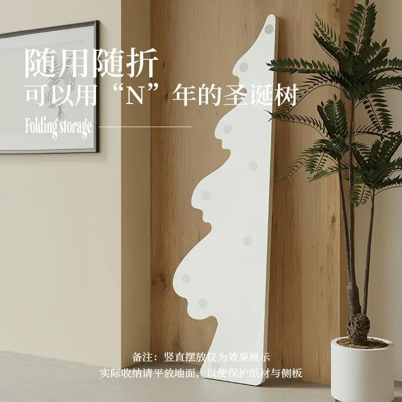 Decorative Christmas tree, large ornaments, commercial luminous Christmas tree, foldable storage, light Nordic style