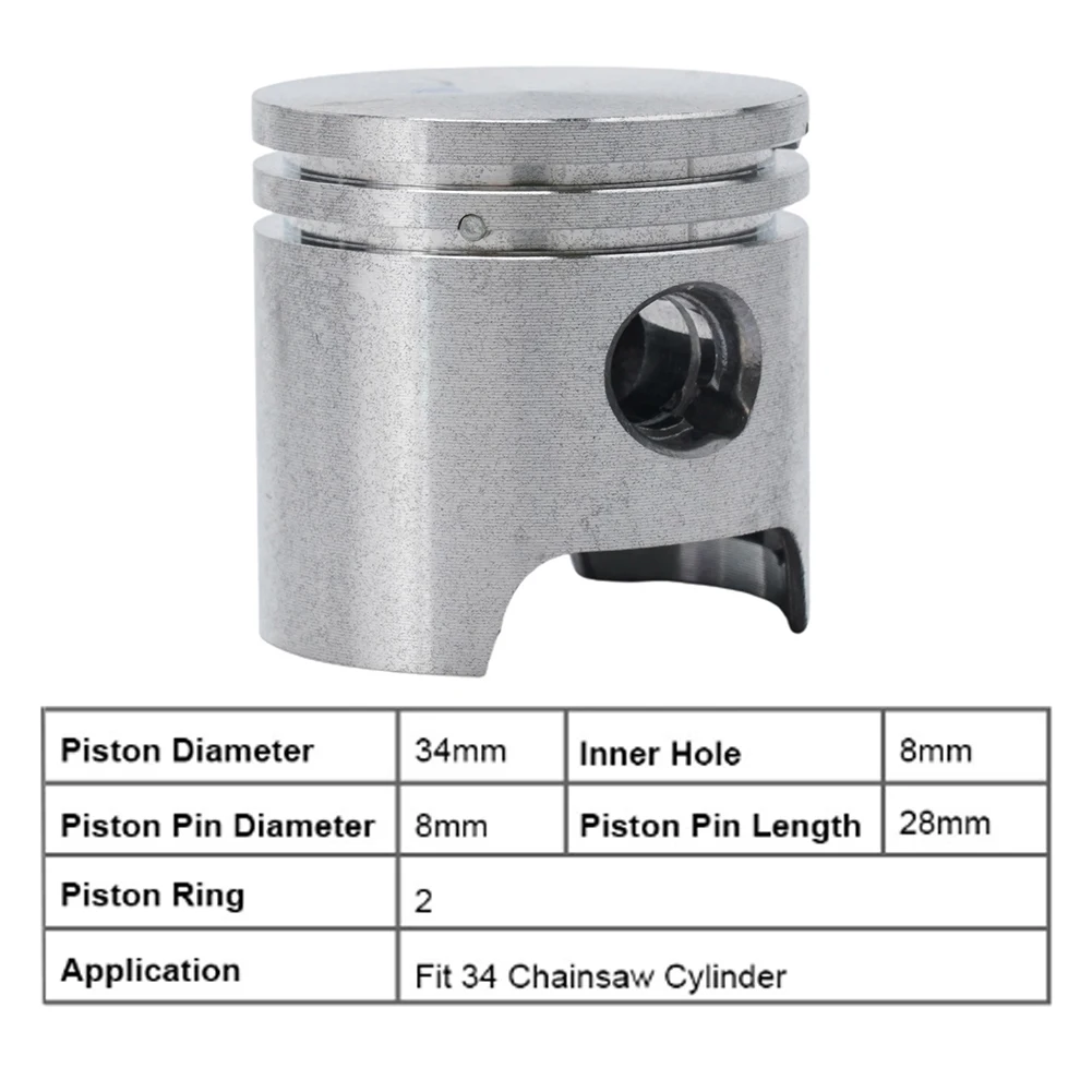 Piston Repair Assembly at 34mm Suitable as a Functional Alternative to Original Components in Gardening Equipment Lines