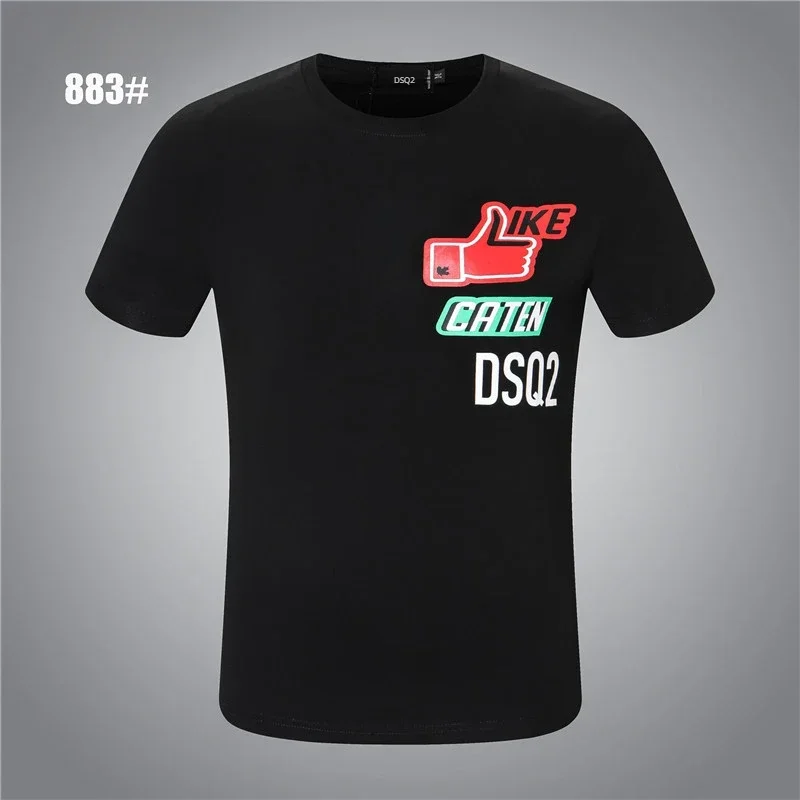 DSQ2 Italy 2024 Dsq2 Printed Short-sleeved T-shirt Men's Letter Icon Printing D2 Fashion Trend Summer SHIRTS CLOTHING