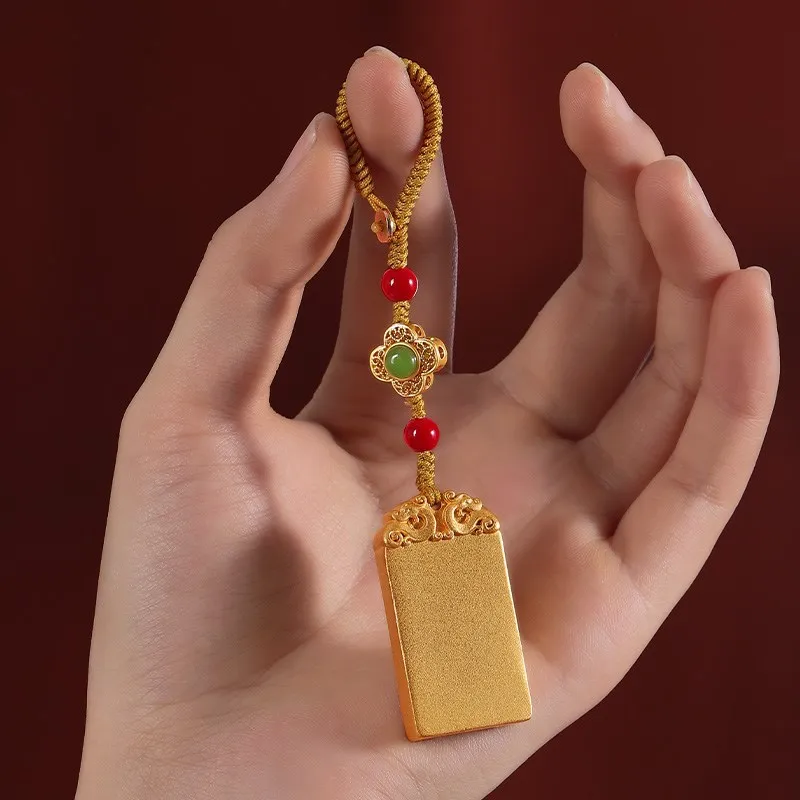 High-End Messing Drache Jahr Luy Charm Anhänger Schlüsselanhänger ex Premium Geschenk Kreatives Festivalzubehör Autoschlüsselhalter