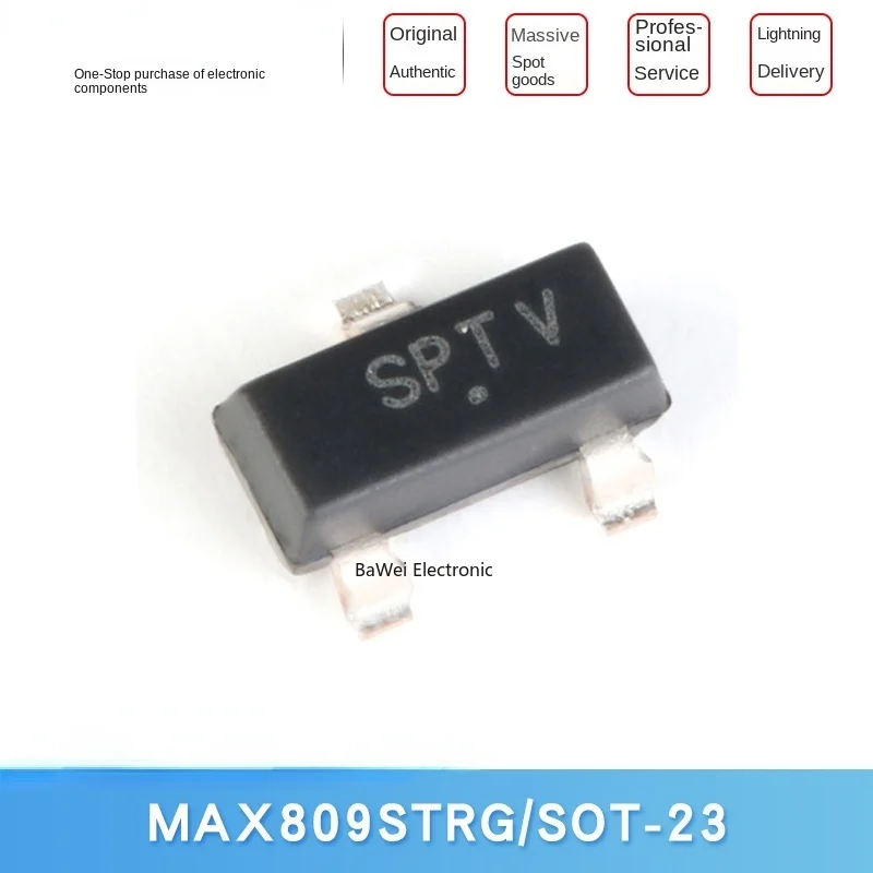 Original genuine MAX809STRG SOT-23 extremely low power supply current reset voltage monitor (10PCS)