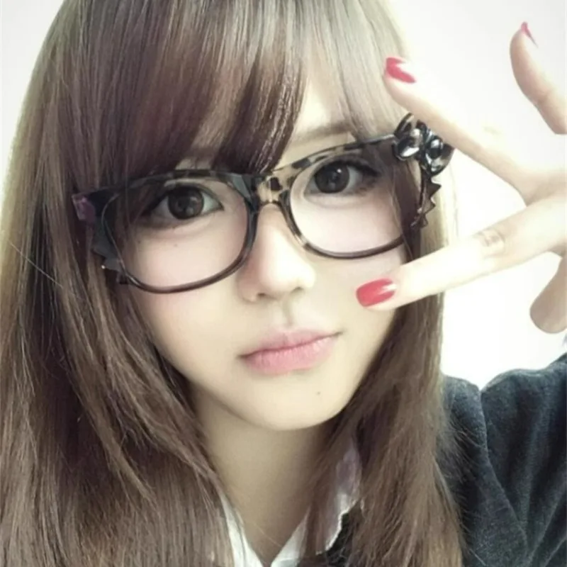 2025 Y2K 레오파드 프린트 리본 안경 여성 소녀 레트로 일본 한국 렌즈 없는 안경 장식 액세서리