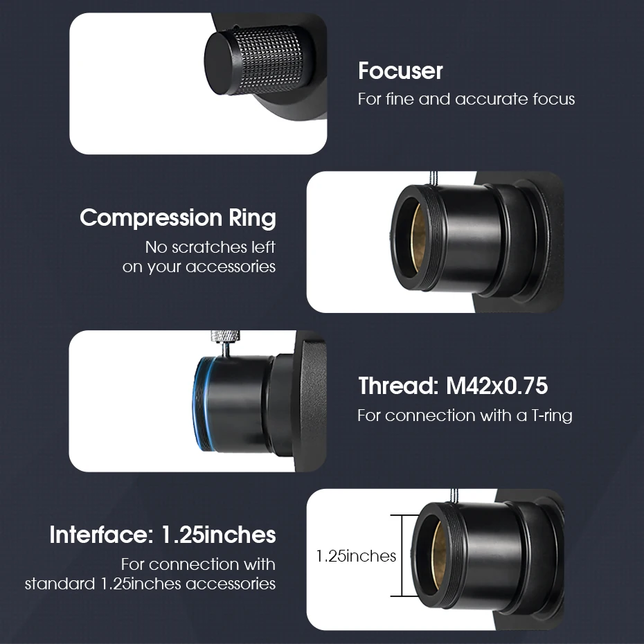 Svbony MK90/MK105/MK127 MaK-Teleskop, tragbares Grab-and-Go-Design für die Mond-Planeten-Nebelbeobachtung, Maxutov Cassegrain – Detail 25