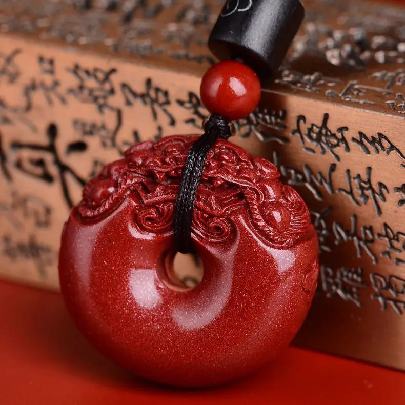 

Cinnabar Safety Buckle Pendant Lucky Pixiu Pendant Necklace Female Amulet