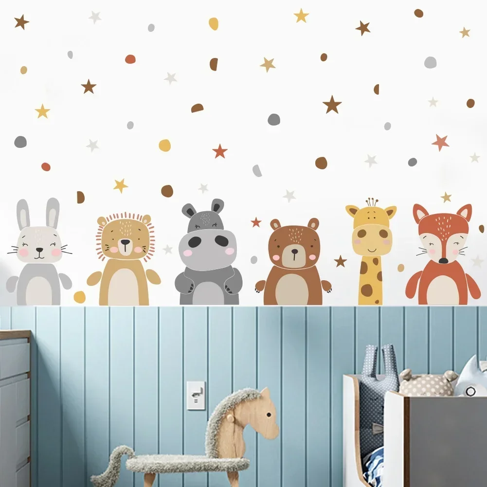 Decorative PVC Animal Wall Stickers with Minimalist Design for Indoor Walls Moisture Proof 21 29cm 6 Sheets per Pack