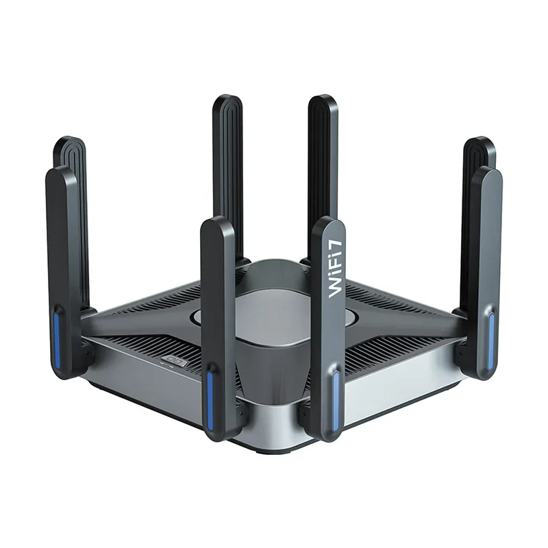 Roteador Wi-Fi com antenas 5dbi, extensor sem fio, banda tripla, BE19000 Mesh