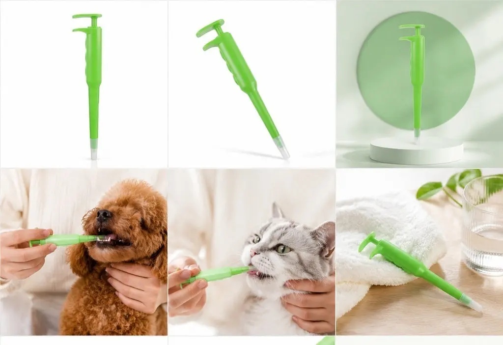 Pet Medicine Assistant Push Style Feeder for Cats Dogs Liquid Pill Medication Accurate Dose Control Easy Clean ABS Material