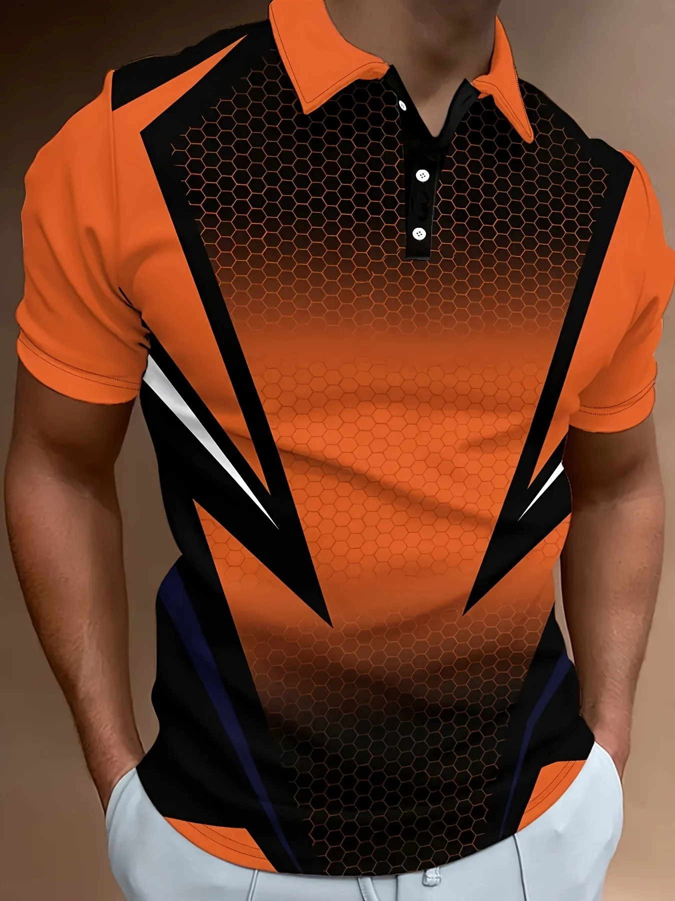 Summer Men's Stylish 3D Print Short Sleeved Golf Shirts Polo Shirt Collared Shirt Business Casual Tops Outdoor Street Polo shirt