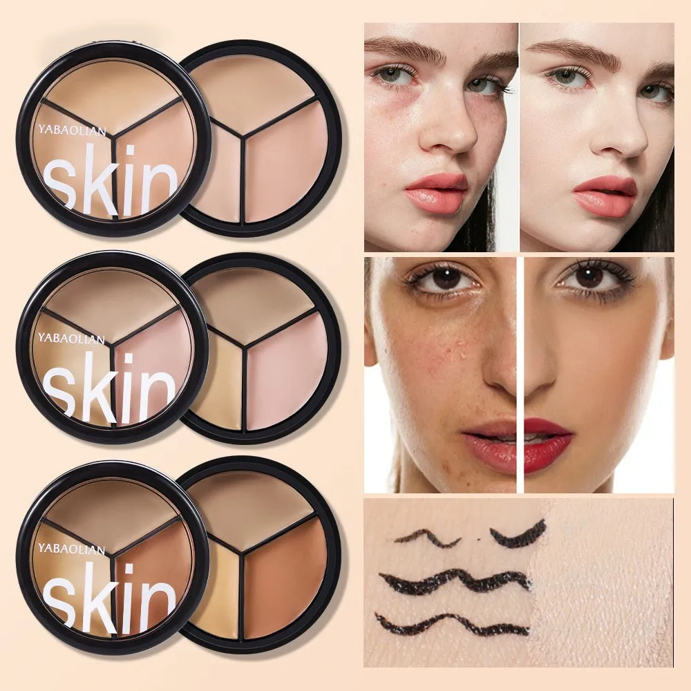 3色コンシーラー、フルカバーカラー、コンシーラー、クマや小じわに効くウォータープルーフ