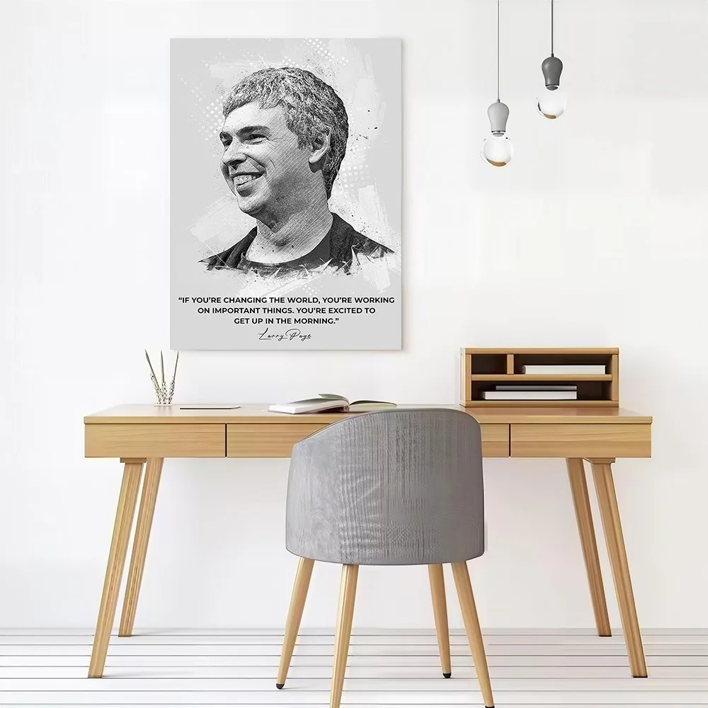 Larry Page Printed Canvas Wall Art Customizable Paintings Poster Perfect Gift for Room Decorations Modern Home Decoration Mural