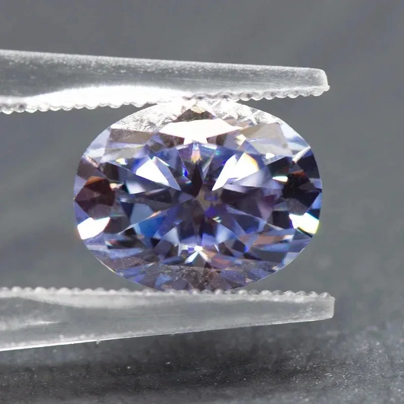 Moissanite Diamond Lavender Color Oval Cut Lab Grown Synthetic Gemstone for DIY Jewelry Making Materials with GRA Certificate