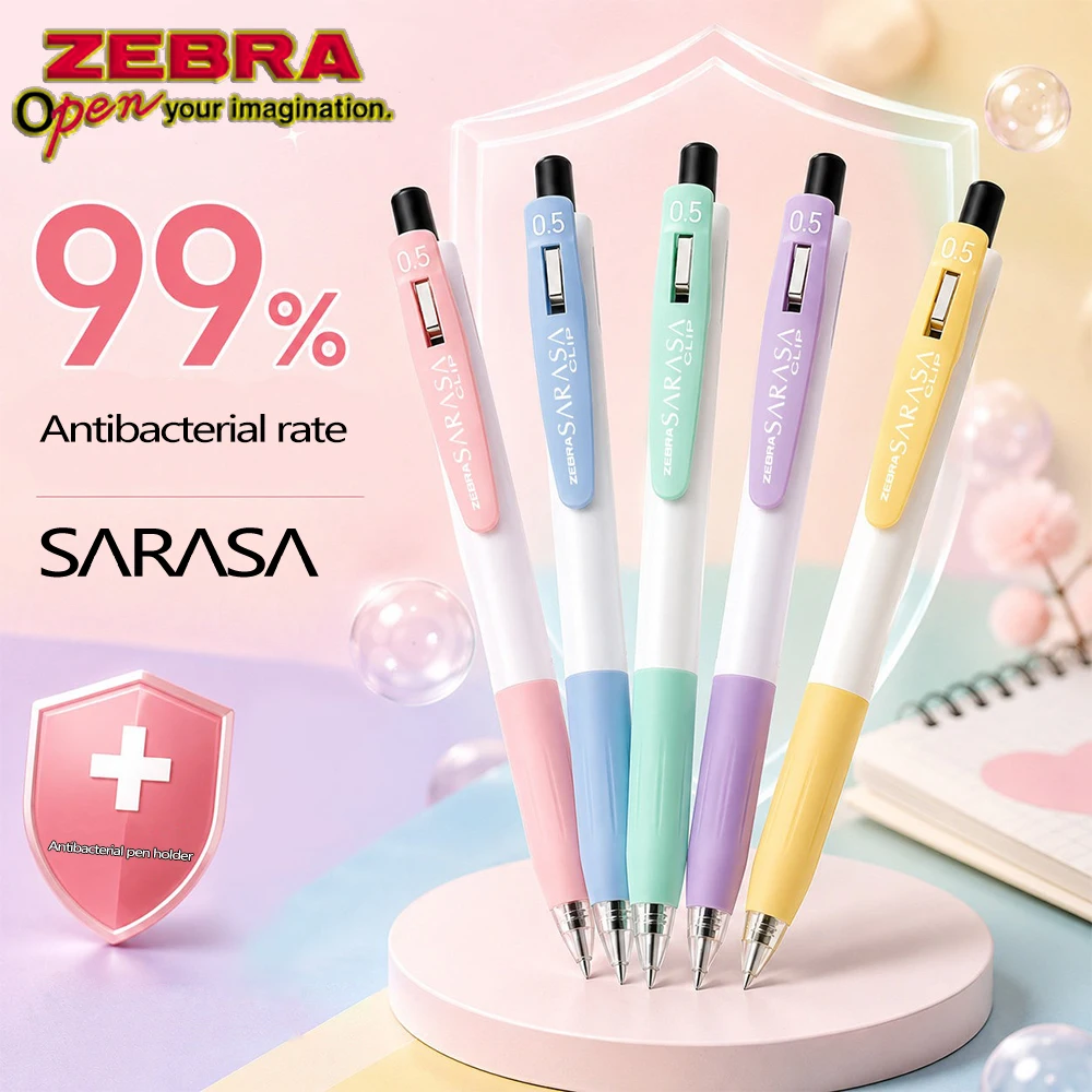 New 5PCS/Set Japan ZEBRA Gel Pens JJ15 SARASA Quick Drying Antibacterial Pen 0.5mm Kawaii Stationery Pens for Writing