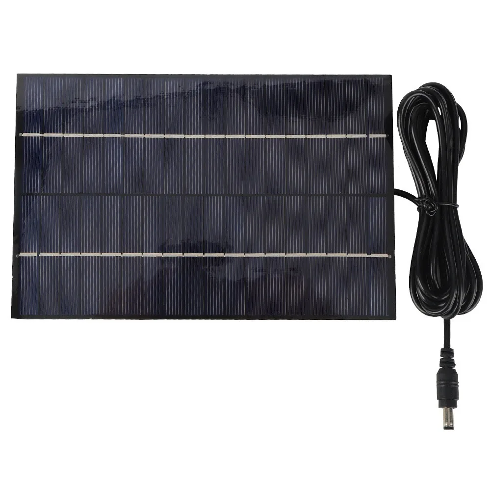 Black Solar Charging Panel 4.2W 18V for 12V 18V Batteries with Clip Terminals and DC Cable 200x130x3mm Lightweight