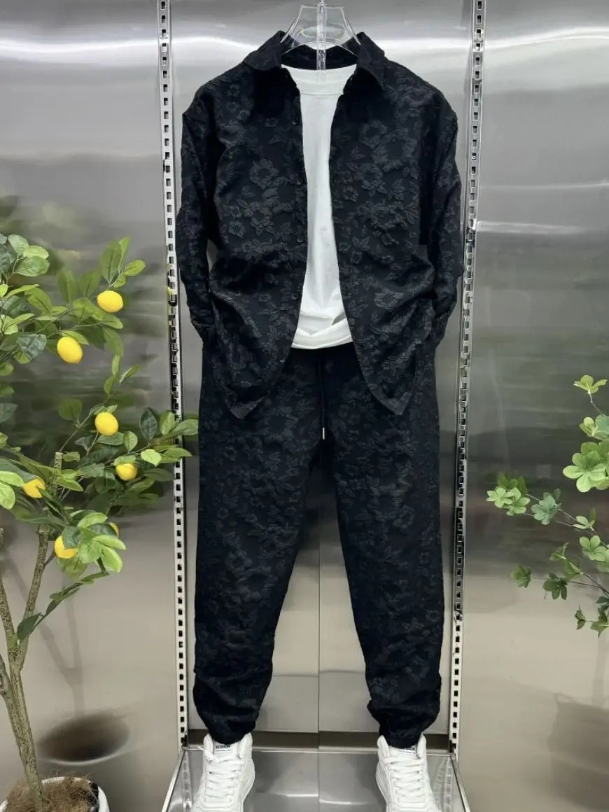 

Couple's Casual Faion Loose Fit Two-Piece Set Men's Long Sve Long Pants Autumn Collection Tagkita Brand