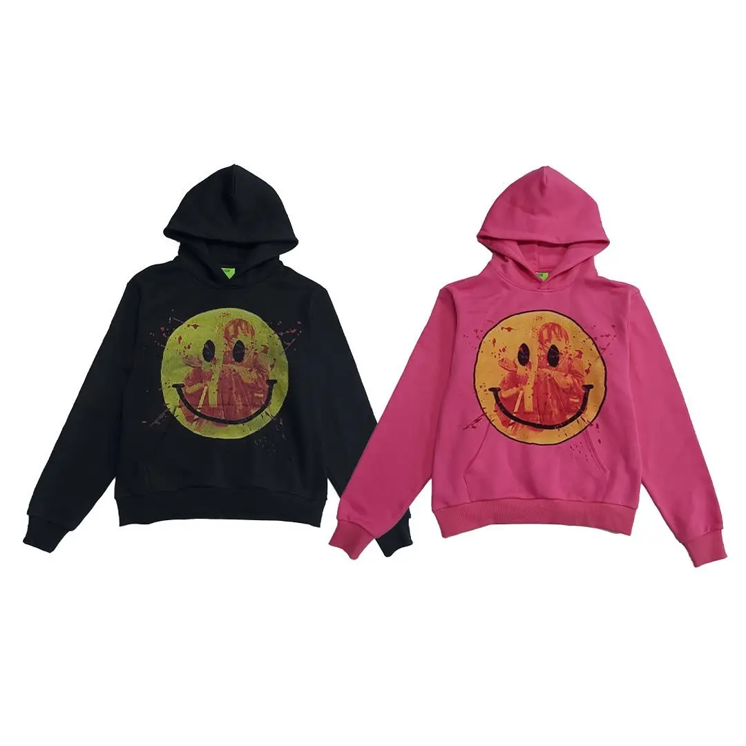 

Oversized hip hop smiley face print hoodie sweatshirt grunge hoodies women harajuku goth y2k tops goth streetwear gothic clothes