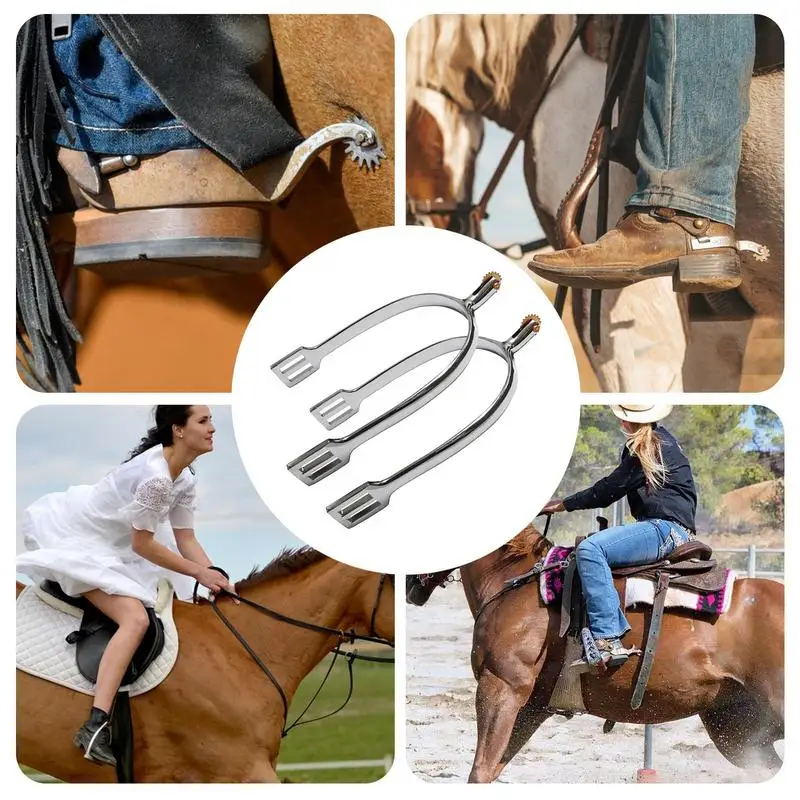 1 คู่โลหะผสมสังกะสี Horse Spurs Anti Rust Horse Riding Spurs Spurs Retro คาวบอย Spurs อุปกรณ์สําหรับการฝึกอบรมการแข่งขันอุปกรณ์เสริม