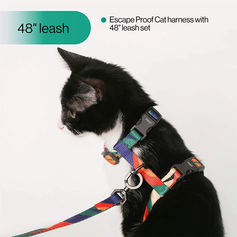 Cat Harness and Leash Set Cats Escape Proof  Adjustable Kitten Harness for Large Small Cats Lightweight Soft Pet Safety Harness