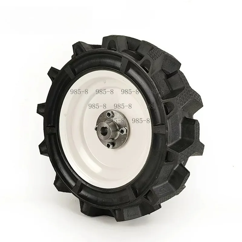 14 Inch Electric Lawn Mower Replacement Tire, 14x5.00-9 Tubeless Solid Farm Tire Steel Hub 17mm Hole