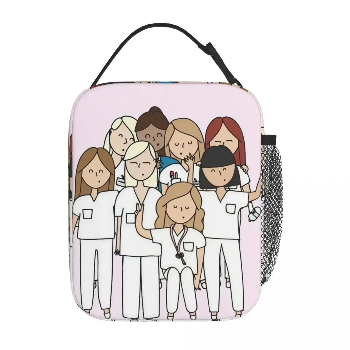 

Cartoon Doctor Nurse Insulated Lunch Bag Enfermera En Apuros Food Container Reusable Thermal Cooler Lunch Boxes For Travel