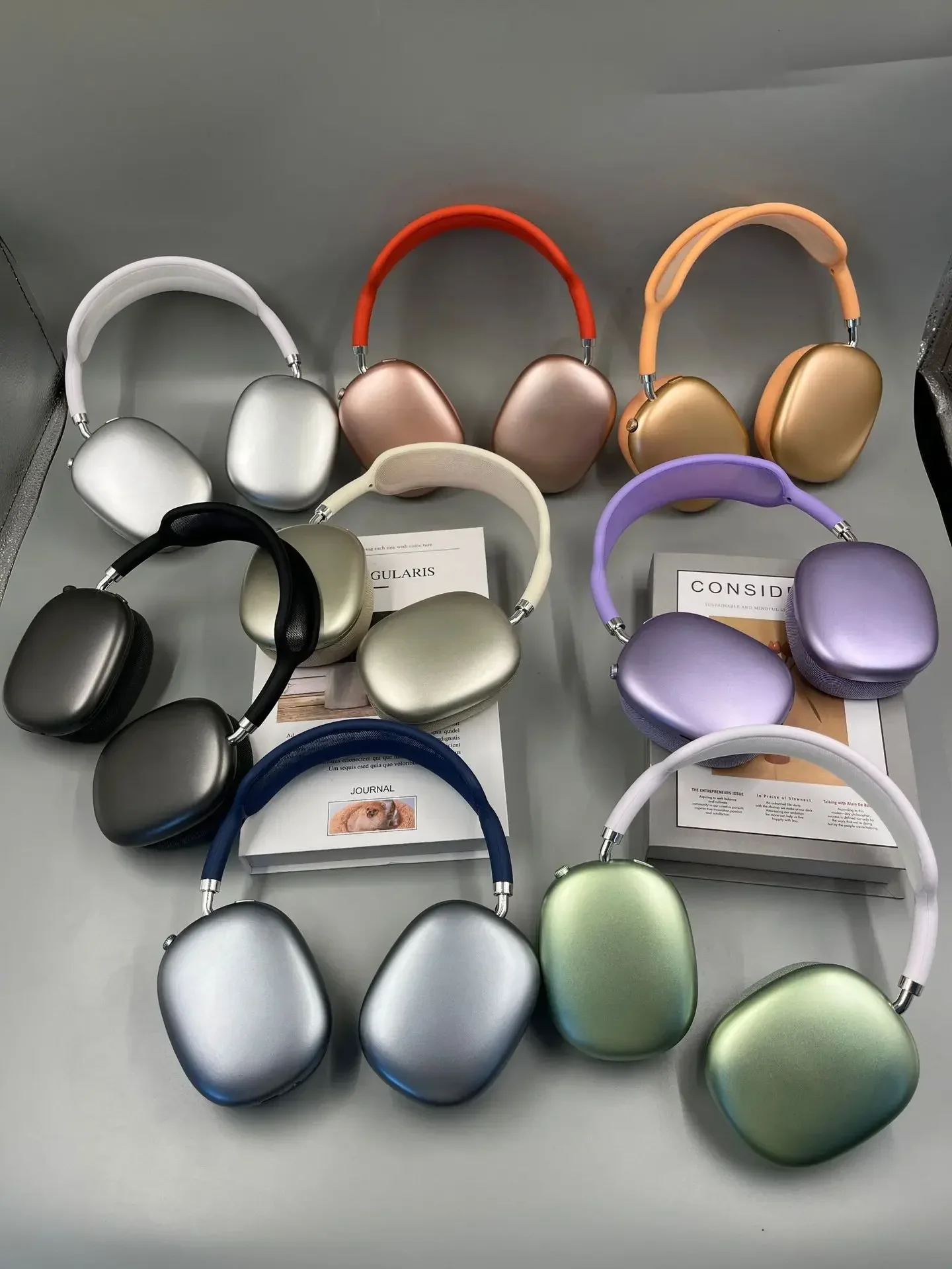 

2025 New Head mounted Bluetooth Earphones P9Max with Leather Bag Pop up Window Wireless Music Earphones Sports Earphones