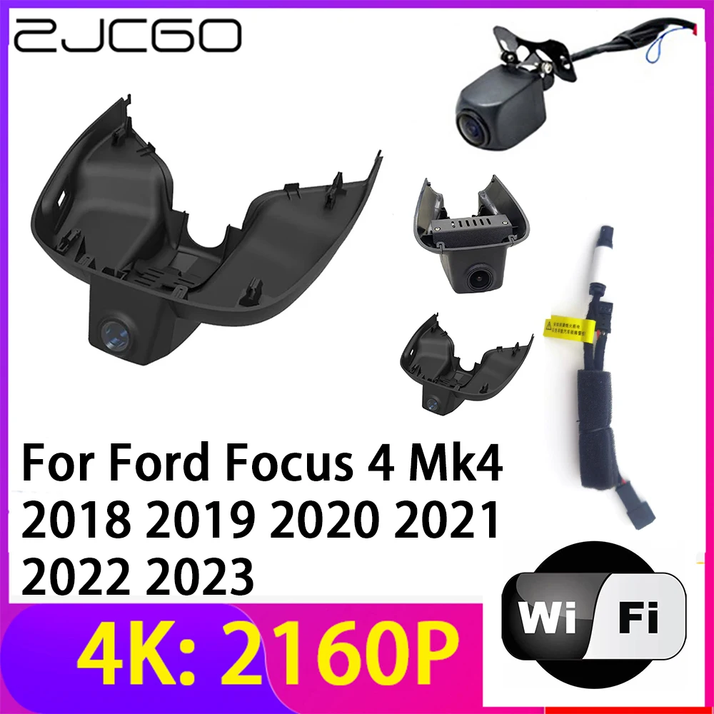 

ZJCGO 4K 2160P Dash Cam DVR Car Camera 2 Lens Recorder Wifi Night Vision for Ford Focus 4 Mk4 2018 2019 2020 2021 2022 2023