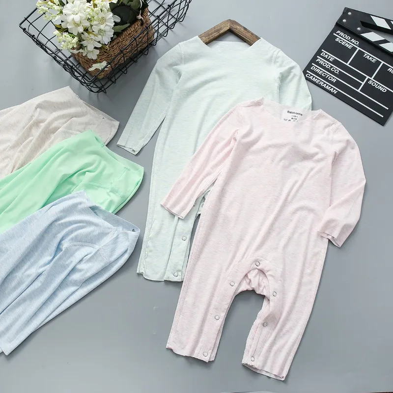 

Baby Romper Summer Modal Sleepwear Unisex Long Sleeve Onesie Seamless Comfort