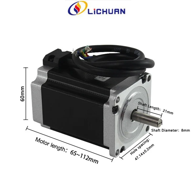 Lichuan 2 Phase Nema 24 Stepper Motor 60mm 3.1N.M 3A 4-lead Cable for 3D printer CNC Kit Engraving Milling Machine Step engine