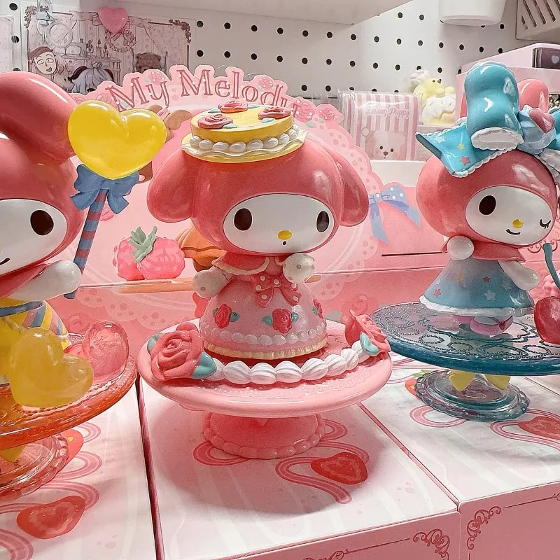 Sanrio My Melody figura de la serie de té de la tarde, modelo de Anime Kawaii, estatua de colección, figura de acción, juguetes de Pvc, regalo de Navidad