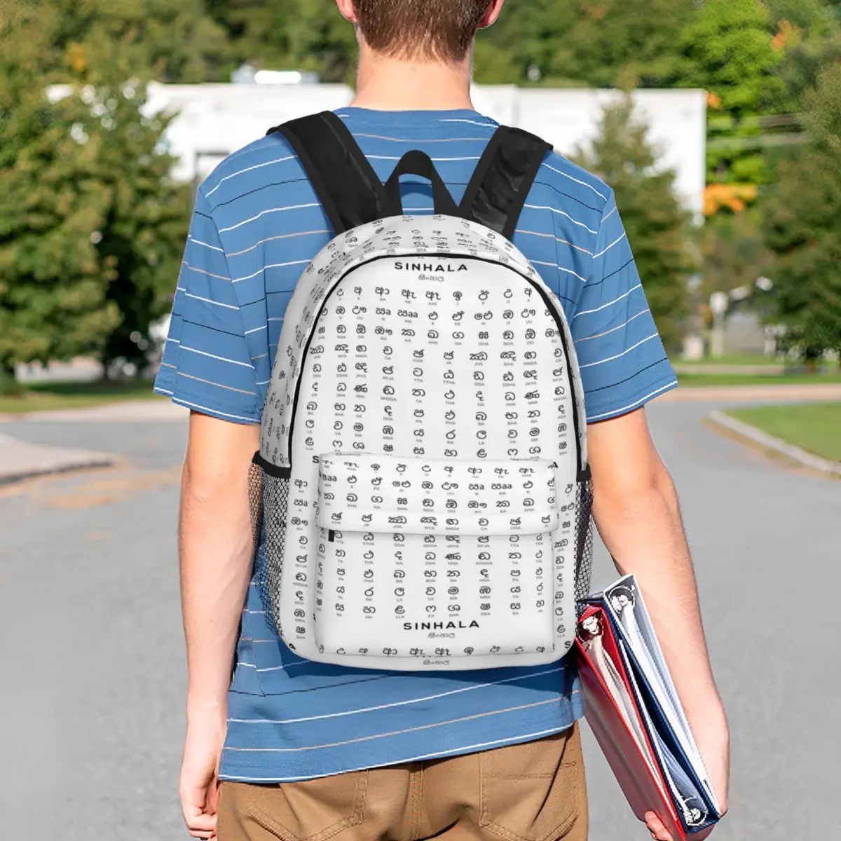 Sinhala Alphabet Chart, Sinhalese Language Learning Chart Backpack Boys Girls BookBag Men Women School Bag Laptop Shoulder Bags