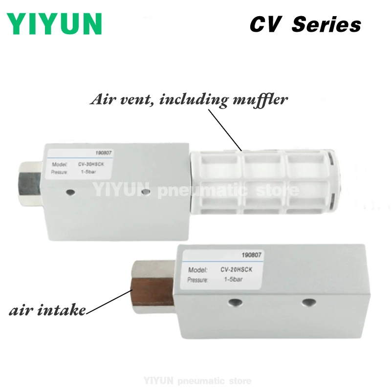 EV-10HS,15HS,20HS,25HS,30HS CV-10HS,15HS,20HS,25HS,30HS-C-HR YIYUN pneumatic element vacuum generator EV CV series