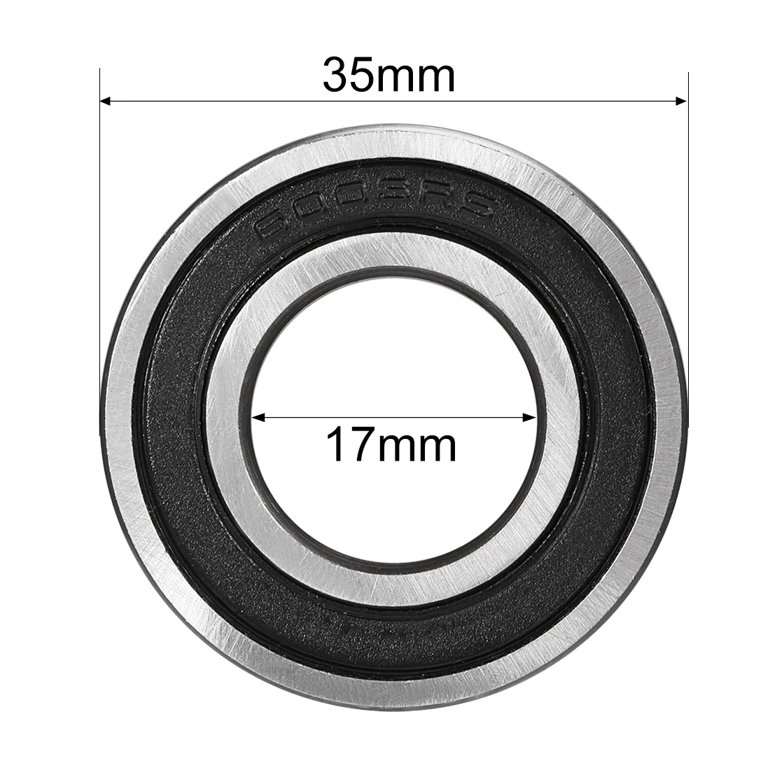 Motoforti 이중 밀봉 볼 베어링, 고탄소강 Z1, 6003-2RS, 17mm x 35mm x 10mm, 2 개