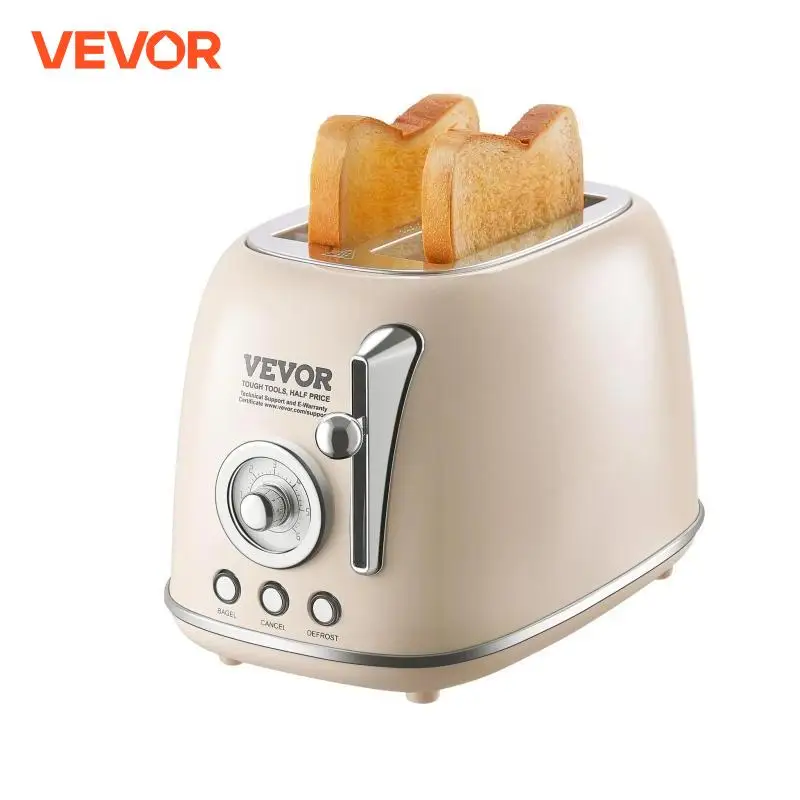 VEVOR-محمصة من الفولاذ المقاوم للصدأ المصقول ، فتحات واسعة للغاية ، إلغاء تذويب الخبز والخبز لتحميص الخبز والوافل